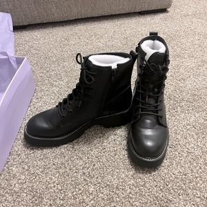 Madden Girl Black Combat Boots Size 10